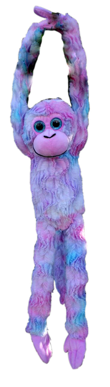 COTTON CANDY JG277 HANGING MONKEY JADE PINK BLUE PURPLE PLUSH