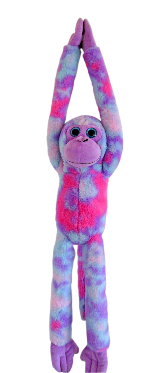 COTTON CANDY JG296 HANGING MONKEY POLLY PINK BLUE PURPLE PLUSH