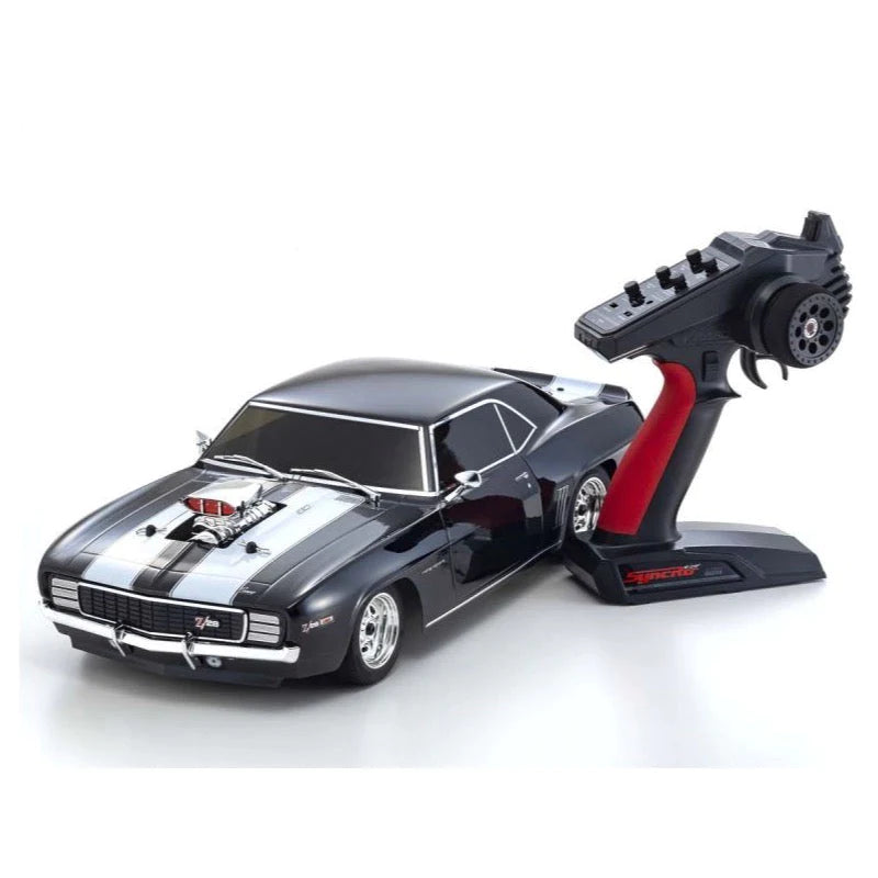 KYOSHO 34493T1 1/10 EP 4WD FAZER MK2 1969 CHEVY CAMARO Z/28 RS SUPERCHARGED VE TUXEDO BLACK READY TO RUN 2.4GHZ BRUSHLESS 1/10 SCALE RC ELECTRIC CAR REQUIRES 7.2V NIMH OR 7.4V LIPO CHASSIS BATTERY