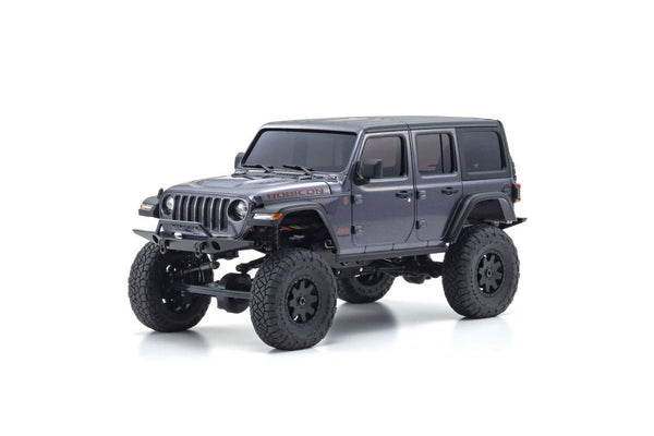 KYOSHO 325221GM 1:24 SCALE MINI-Z 4X4 MX-O1 READYSET JEEP WRANGLER UNLIMITED RUBICON GRANITE CRYSTAL METALLIC 2.4 GHZ RC CRAWLER TRUCK