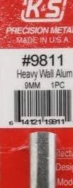 K&S 9811 HEAVY WALL ALUMINIUM 9MM 1 PIECE