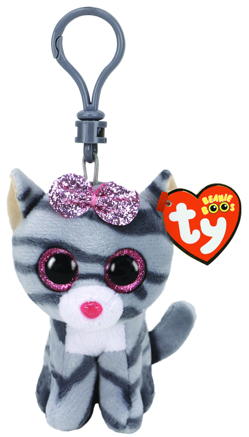 TY BEANIE BOOS KIKI GREY CAT CLIP