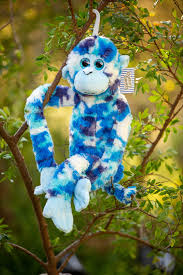 COTTON CANDY JG294 HANGING MONKEY LIAM BLUE CAMO PLUSH