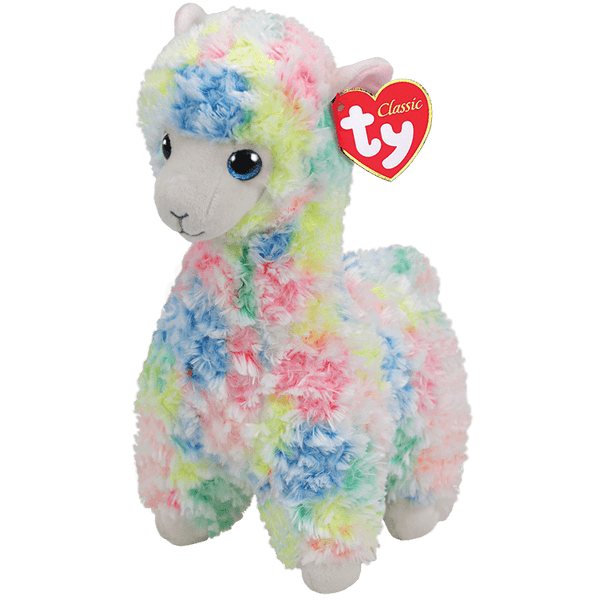 TY BEANIE BOOS LOLA RAINBOW LLAMA MEDIUM