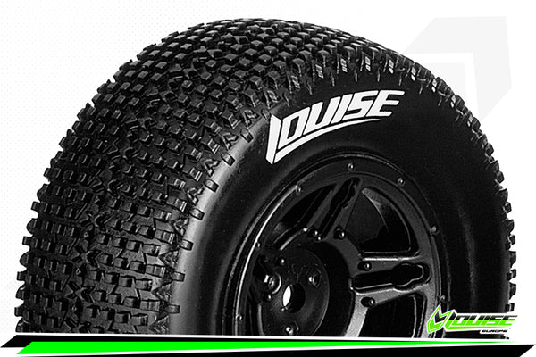 LOUISE L-T3147SBTF SC-TURBO 1:10 SHORT COURSE TYRES BLACK RIM TO FIT TRAXXAS SLASH FRONT