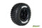 LOUISE LT3224SBTR SC HUMMER 1/10 PAIR WITH TYRE INSERT MOUNTED ON BLACK RIMS - SOFT