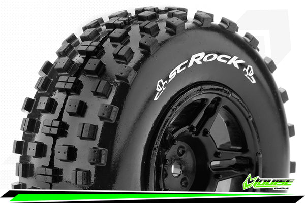 LOUISE LT3229SBTR SC ROCK TYRES MOUNTED ON BLACK RIMS SUIT TRAXXAS REAR