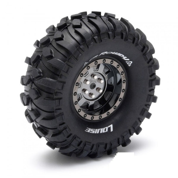 LOUISE LT3347VBC CR ROWDY SUPER SOFT CRAWLER TYRE 1.9INCH CLASS TYRE 12MM HEX BLACK CHROME 2 PIECES FITS 1/10 RC CRAWLER