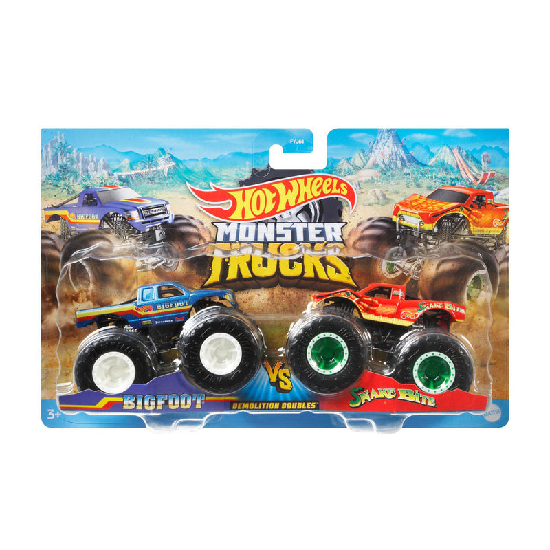 HOT WHEELS MONSTER TRUCKS DEMOLITION DOUBLES BIGFOOT VS SNAKE BITE