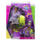 BARBIE FASHIONISTA EXTRA DELUXE DOLL #7 WITH PURPLE STAR RUFFLE SLEEVE TOP AND PET