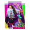 BARBIE FASHIONISTA EXTRA DELUXE DOLL #9 WITH RAINBOW DRESS AND BLUE RUFFLE JACKET AND PET