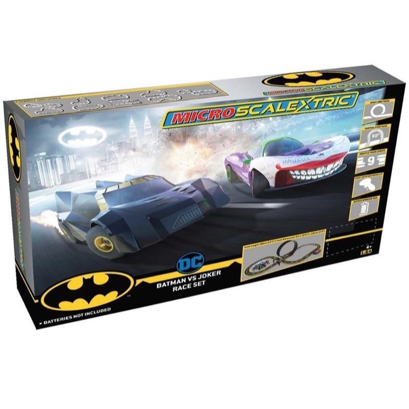 MICRO SCALEXTRIC G1155 BATMAN VS JOKER SLOT CAR RACE SET BATTERY OPERATED