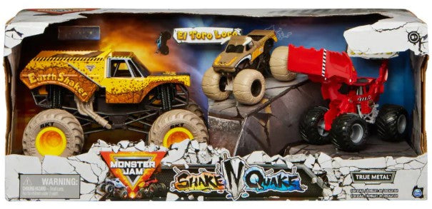 SPIN MASTER MONSTER JAM 1:24 AND 1:64 DIRT THEME - SHAKE N QUAKE DIECAST SET - EARTH SHAKER - EL TORO LOCO - SCOOPZ 3PC