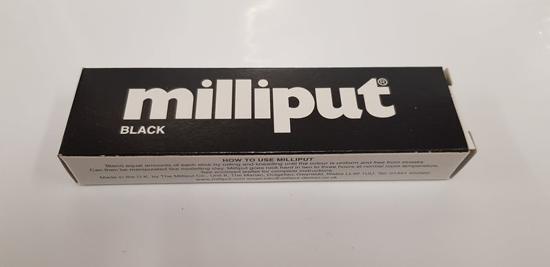 MILLIPUT BLACK 2 PART EPOXY PUTTY 4 OZ