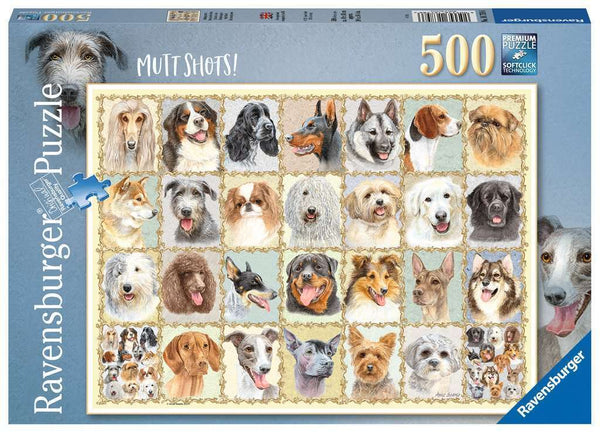 RAVENSBURGER 167586 MUTT SHOTS! 500PC JIGSAW PUZZLE