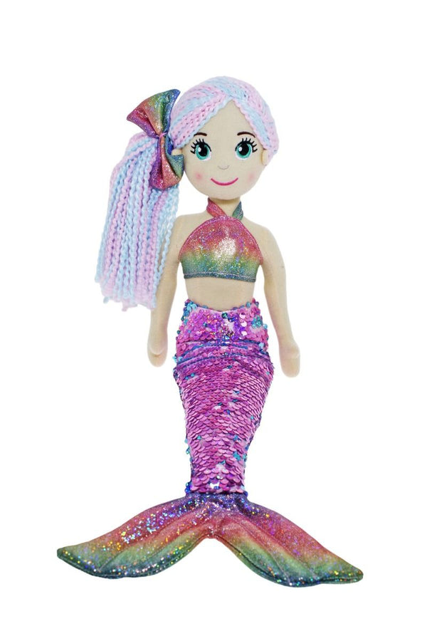 COTTON CANDY 45CM MILLY F-S LIGHT PINK RAINBOW PINK AND BLUE HAIR MERMAID