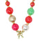 PINK POPPY BRILLIANT AND BRIGHT BOW PENDANT NECKLACE AND BRACELET SET