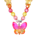 PINK POPPY RAINBOW BUTTERFLY NECKLACE