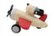 ELEGANTER NG23515 ASSSORTED WOODEN RETRO MD PLANE WITH CUTE DOG PILOT