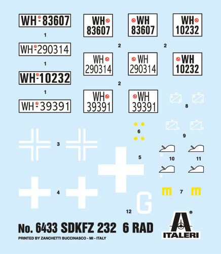 ITALERI 6433 SD. KFZ. 232 6 RAD 1/35 SCALE PLASTIC MODEL KIT