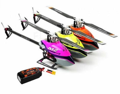 OMPHOBBY M2 V2 DIRECT DRIVE DUAL-BRUSHLESS SUPERIOR 3D PERFORMANCE HELICOPTER 400MM DIAMETER MAIN ROTOR BNF - ORANGE