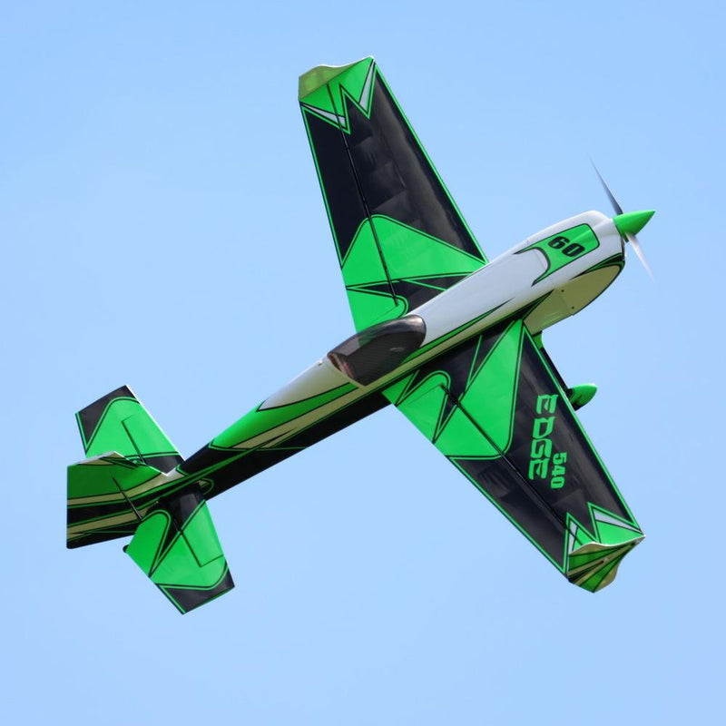 OMPHOBBY AJ AIRCRAFT TSTORM 60 INCH WINGSPAN EDGE 540 70E AEROBATIC COMPOSITE MODEL PLANE GREEN WITH MOTOR AND ESC ALMOST READY TO FLY WITH ESC AND MOTOR INCLUDES SPARE CARBON PROP - BULKY ITEM