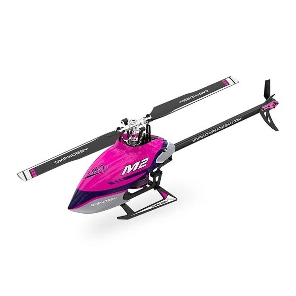 OMPHOBBY M2 V2 DIRECT DRIVE DUAL-BRUSHLESS SUPERIOR 3D PERFORMANCE HELICOPTER 400MM DIAMETER MAIN ROTOR BNF - PURPLE