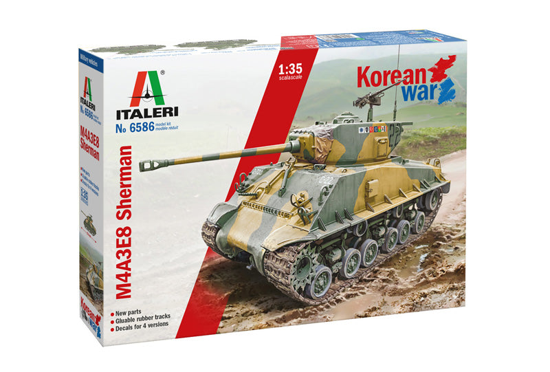 ITALERI 6586 KOREAN WAR M4A3E8 SHERMAN 1/35 SCALE PLASTIC MODEL KIT