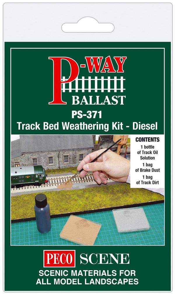 PECO PS-371 P-WAY BALLAST SCENIC TRACK BED WEATHERING KIT-DIESEL