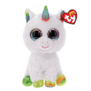 TY BEANIE BOOS PIXY WHITE AND RAINBOW UNICORN REGULAR