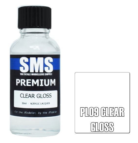 SMS PL09 CLEAR GLOSS PREMIUM ACRYLIC LACQUER PAINT 30ML