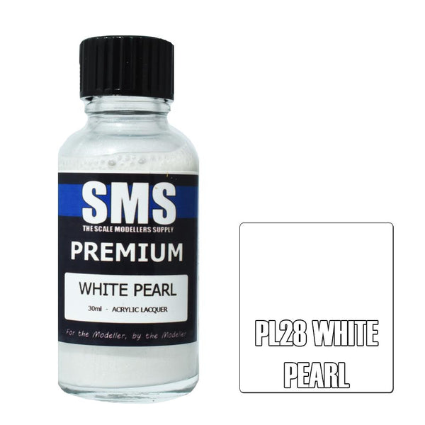 SMS PL28 WHITE PEARL PREMIUM ACRYLIC LACQUER GLOSS PAINT 30ML