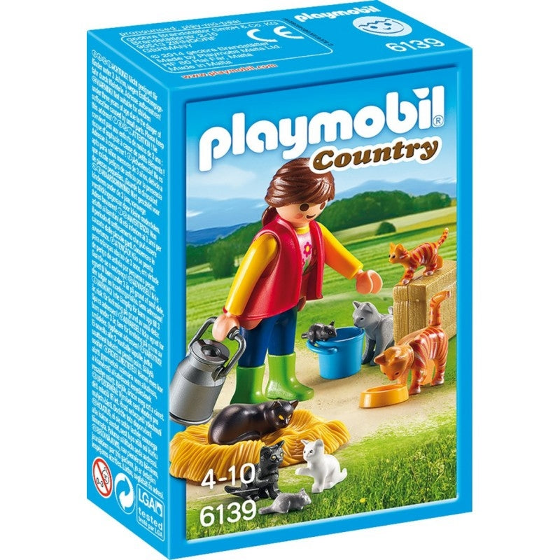 PLAYMOBIL 6139 WOMAN WITH CAT FAMILY