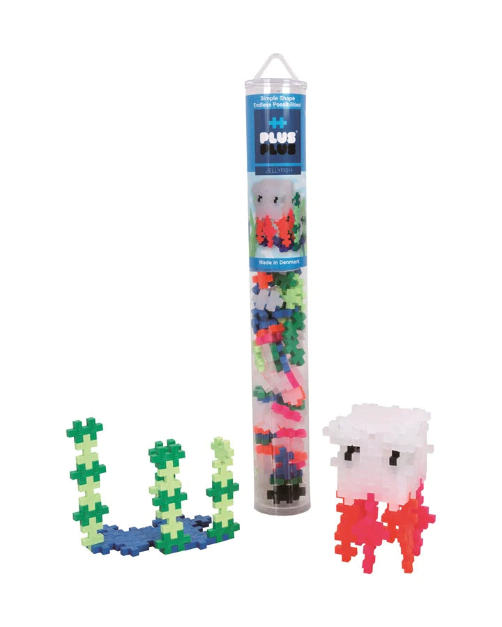 PLUS PLUS AQUA TUBE - JELLYFISH 100PC CREATIVE CONSTRUCTION BLOCKS