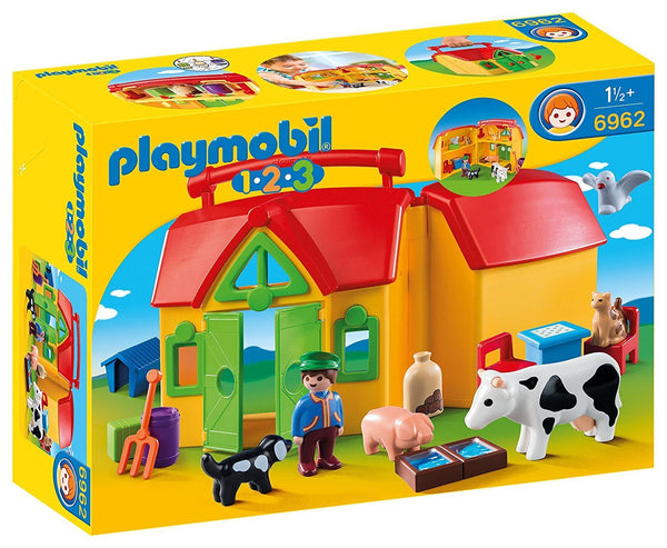 PLAYMOBIL1.2.3  6962 TAKE ALONG FARM 17PC