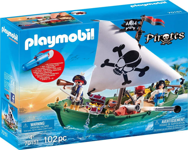 PLAYMOBIL 70151 PIRATE SHIP WITH UNDERWATER MOTOR