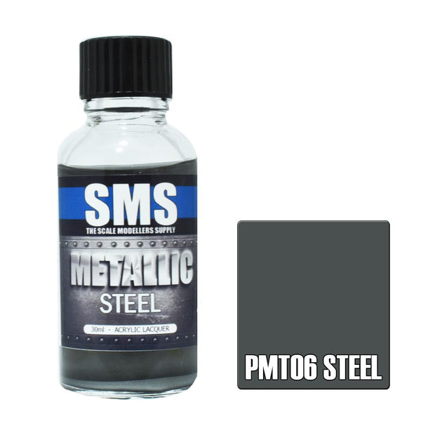 SMS PMT06 STEEL METALLIC ACRYLIC LACQUER PAINT 30ML
