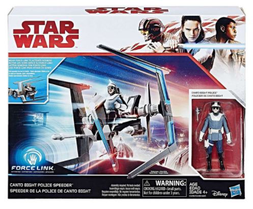 HASBRO STAR WARS CANTO BRIGHT POLICE SPEEDER WITH FIGURENE FORCE LINK ACTIVATION