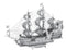 METAL EARTH ICX009 ICONX VEHICLES QUEEN ANNE'S REVENGE SAILING SHIP 3D METAL MODEL KIT