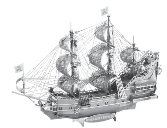 METAL EARTH ICX009 ICONX VEHICLES QUEEN ANNE'S REVENGE SAILING SHIP 3D METAL MODEL KIT