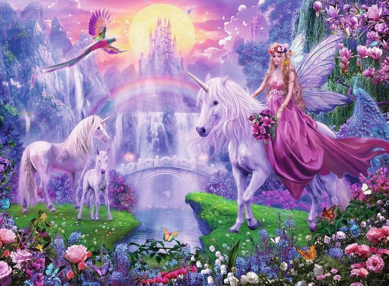 RAVENSBURGER 129034 STAR LINE GLOW IN THE DARK UNICORN KINGDOM 200XXL PC JIGSAW PUZZLE