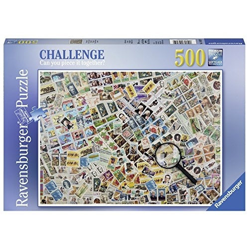 RAVENSBURGER 148059 CHALLENGE STAMPS ILLUSION 500PC JIGSAW PUZZLE