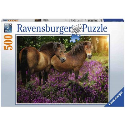 RAVENSBURGER 148134 PONIES IN THE FLOWER 500PC PUZZLE