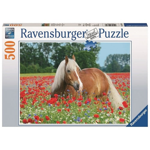 RAVENSBURGER 148318 HORSE IN THE POPPY FIELD 500PC JIGSAW PUZZLE