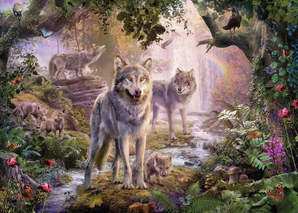 RAVENSBURGER 151851 SUMMER WOLVES 1000PC JIGSAW PUZZLE