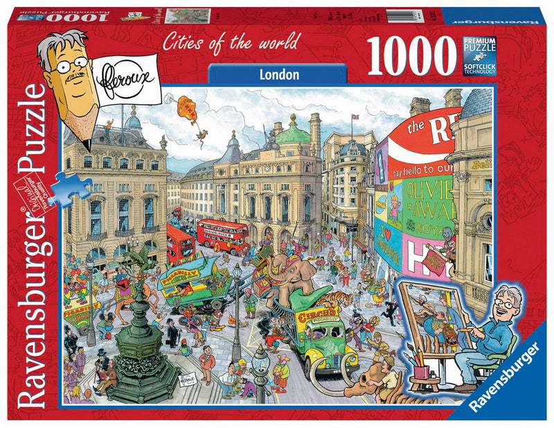 RAVENSBURGER 192137 FLEROUX CITIES OF THE WORLD - LONDON PICCADILLY CIRCUS 1000PC JIGSAW PUZZLE