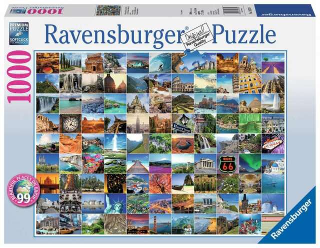 RAVENSBURGER 193714 99 BEAUTIFUL PLACES ON EARTH 1000PC JIGSAW PUZZLE