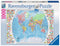 RAVENSBURGER 196333 POLITICAL WORLD MAP 1000PC JIGSAW PUZZLE