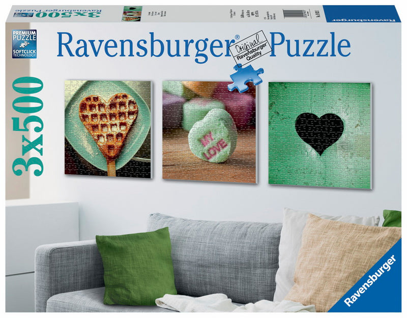 RAVENSBURGER 199211 WALL DECORATOR IMPRESSIONS OF LOVE 3 X 500PC JIGSAW PUZZLE