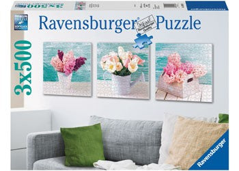 RAVENSBURGER 199228 WALL DECORATOR FLORAL DELIGHTS 3 X 500PC JIGSAW PUZZLE